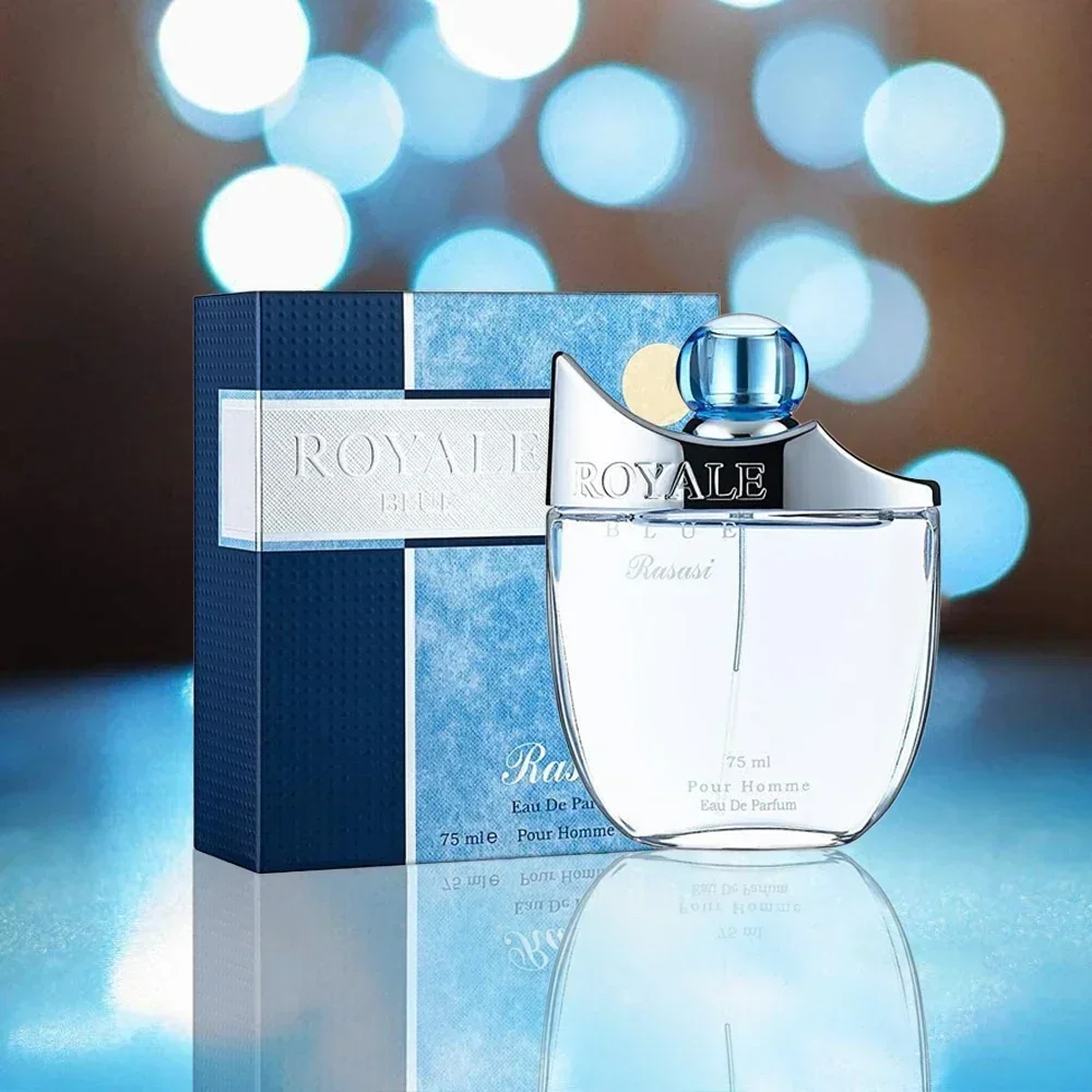 

A 75 - ml men's spray from Dubai's Royal Blue Perfumery: original, with melon & strong masculine woody scents.