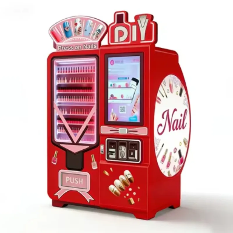 Customized Commercial Self Service Nail Printer Vending Machine 24/7 Automatic Press On Nail Vending Machine for Mall Salon