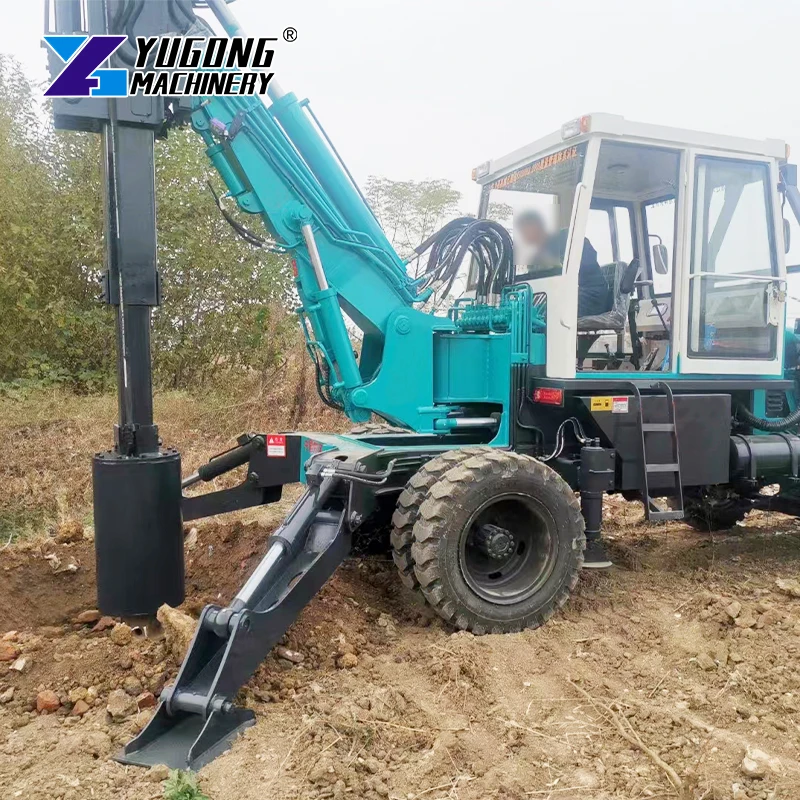 Rotary Piling Machine With Built-In Compressor & Pump