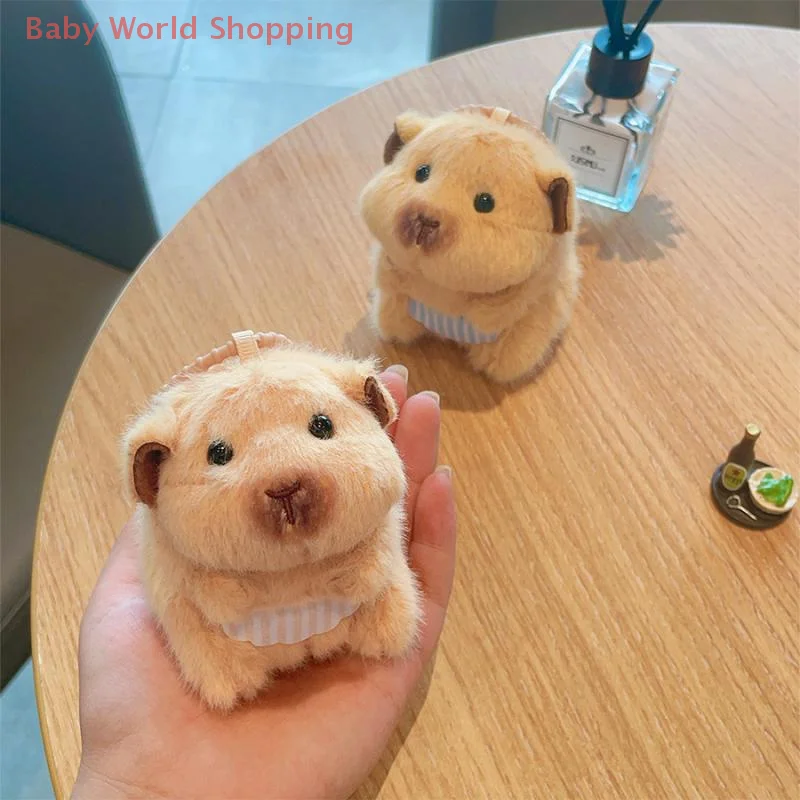 Cute Hamster Plush Keychain Cartoon Stuffed Animal Doll Keyring Lovely Bag Pendant Backpack Hanging Decoration Gifts