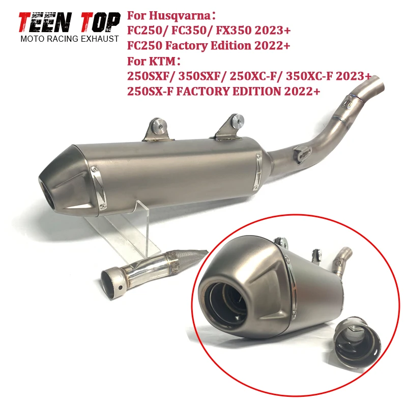

42.5mm Titanium Dirt Bike Exhaust Pipe For KTM 250SXF 350SXF 250XCF 350XCF Slip-on Exhaust Muffler DB Kiler Escape Moto Mid Tube