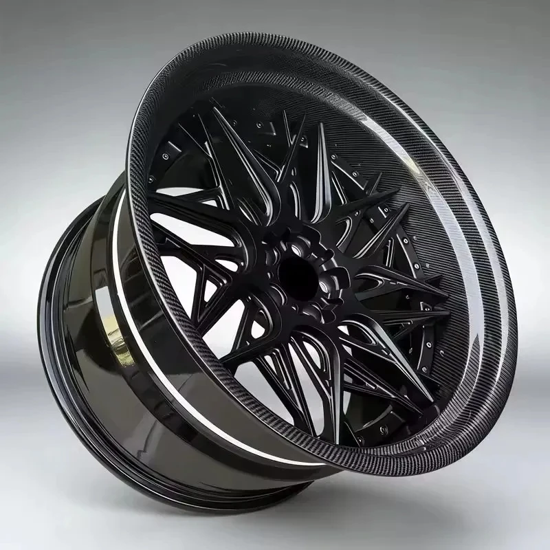 Sport‑Ready Lightweight Forged Alloy Wheel Set, Deep Concave Multi‑Spoke Silver Black Rims 18‑22 Inch Multi‑PCD 5x112 5x114.3 5x