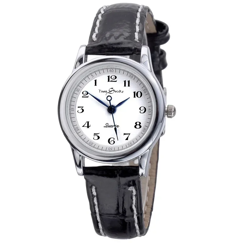 Lovers’ Quartz Watch Reverse Anticlockwise Direction Oil Pressure Dial Waterproof Reverse Leather Lovers’ Watches