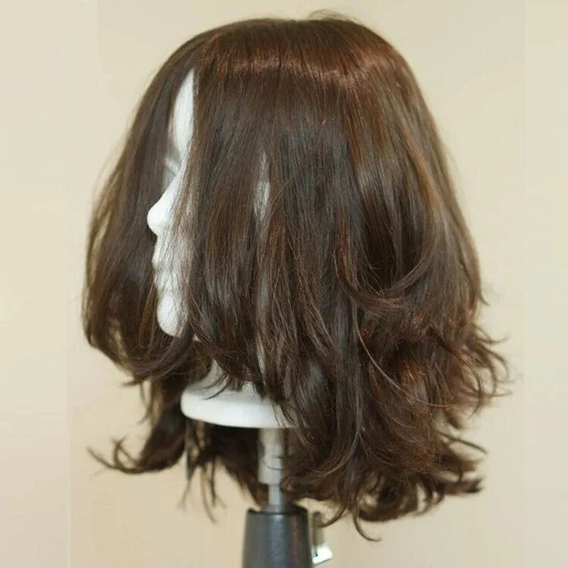 Pelucas frontales de encaje sin pegamento para mujer, cabello humano 13x4, 180% de densidad, Shoart, reflejos marrones Chocolate, peluca de encaje transparente HD, venta