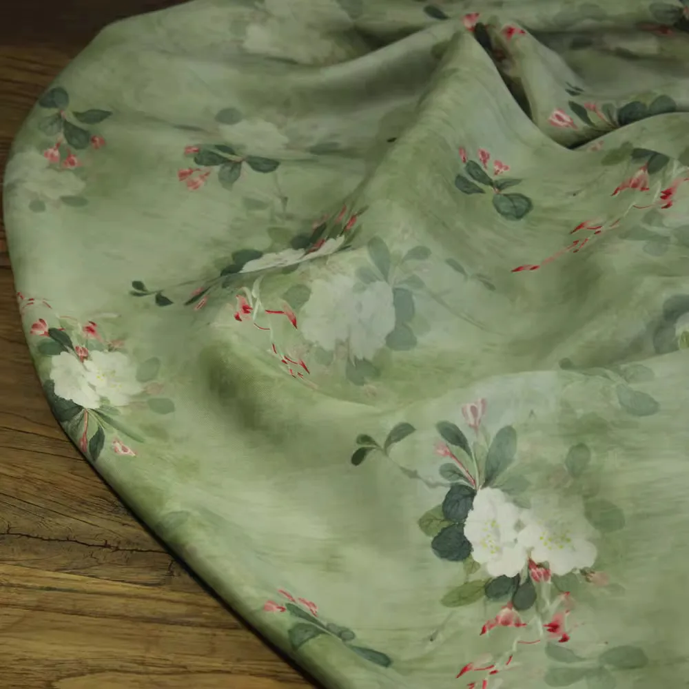 

1yard Blue copper ammonia wire printing fabric for sewing clothes Robe dress shirt trench coat fabric