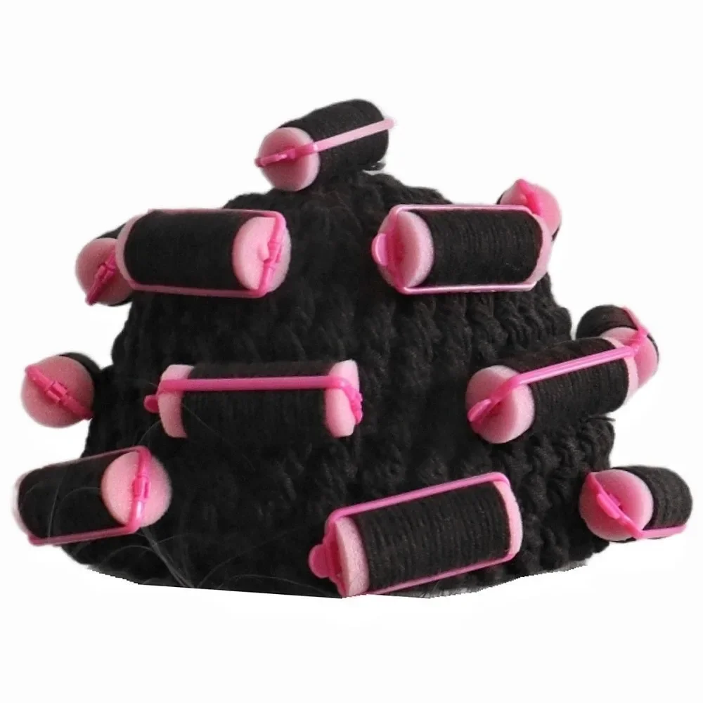 Playful Warm Hair Curler Knitted Hat Soft Thick Pullover Cap Handmade Funny Curly Hair Yarn Beanie Cycling
