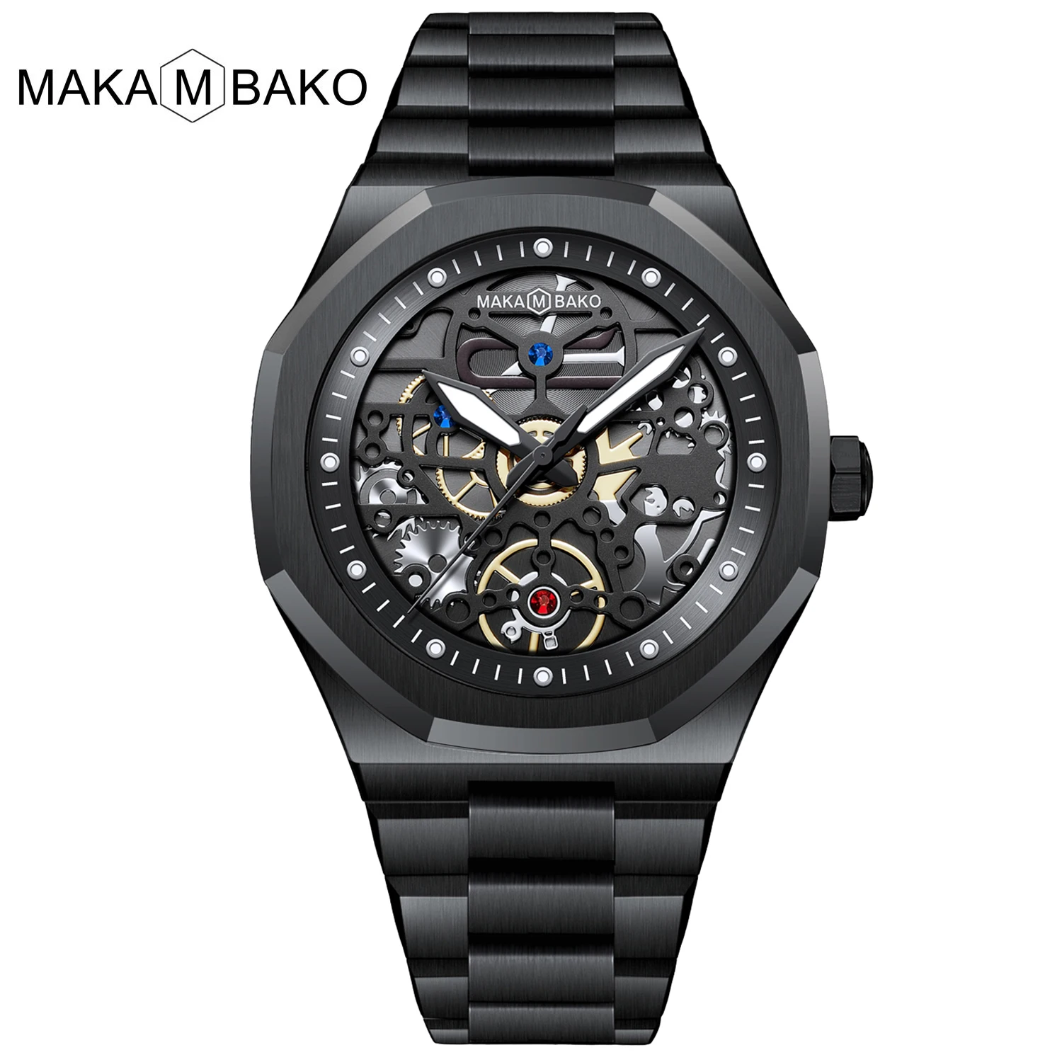 Business Men Leather Stainless Steel Watch Japanese Movement  High Grade MIYOTA 2115 Original Quartz Waterproof Wristatch Reloj