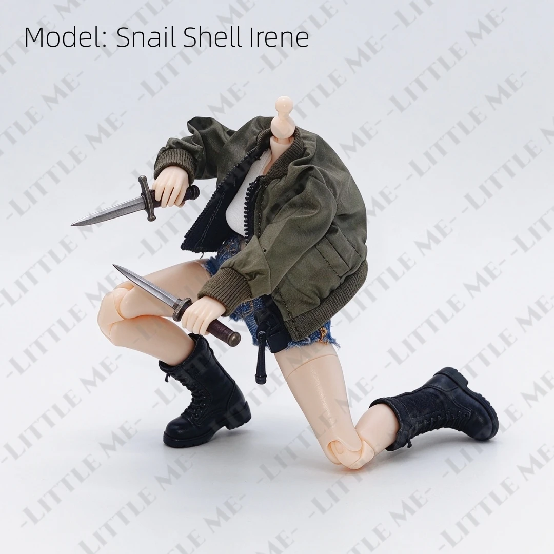 1/12 BJD Bomber Jacket Skirt Shorts Set for Snail Shell Romankey FAG TBL Doll Clothing 6