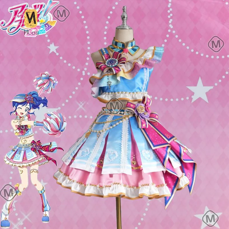

Anime Aikatsu Hoshimiya Ichigo Cosplay Costume Cheerleader Lolita Dress Anime Party Uniform Hallowen Play Role Clothes Clothing