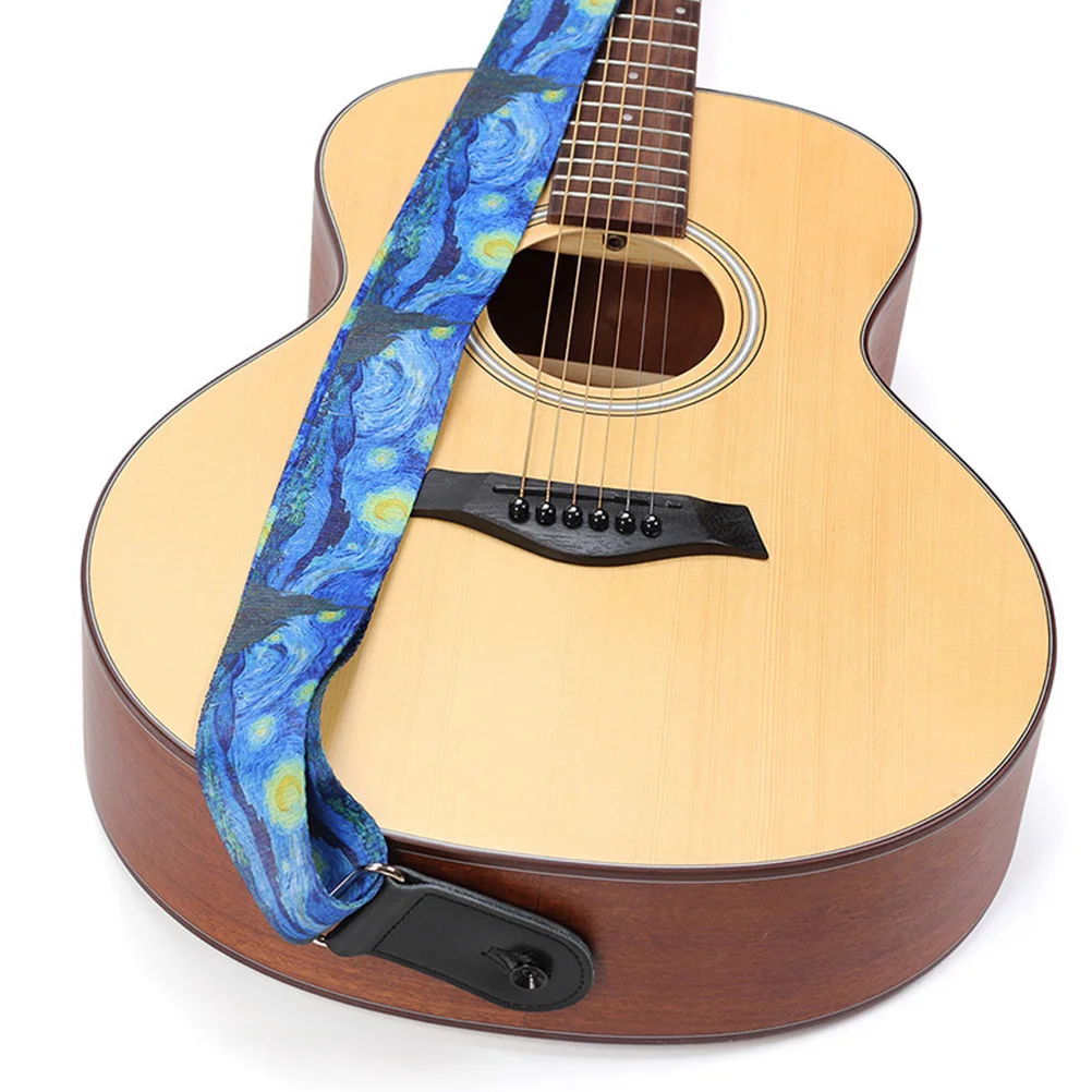 Guitar Strap Comfortable Electric Sling Wooden Shoulder Belt Unique Nylon Adjustable