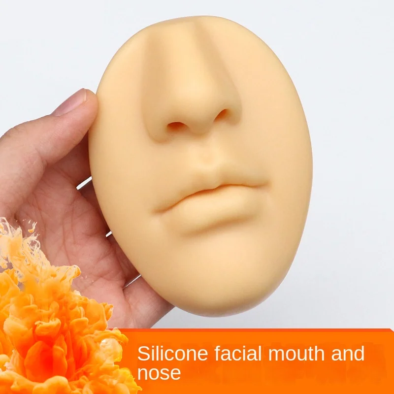 

1PC Tattoo Supplies 3D Silicone Face Model Puncture Practice Simulation Human Nose Mouth Body Part Display Nose Piercing Jewelry