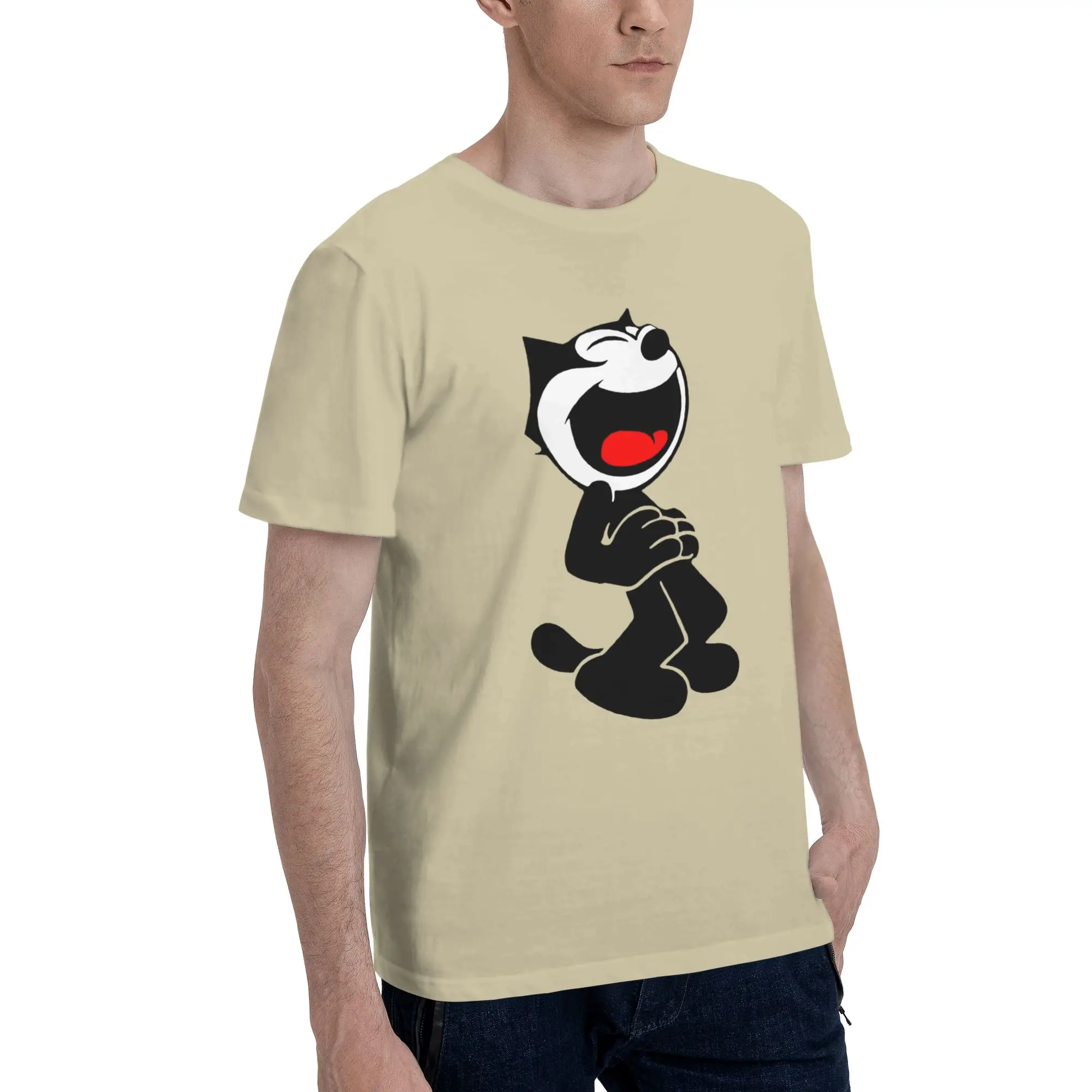 Felixs The cat Graphic Print T Shirts Men Women  Pure Cotton  Tee Shirt Clothing