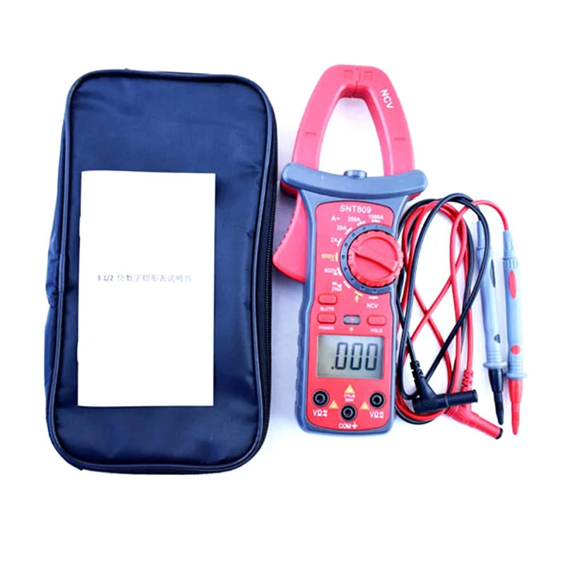 

【ФЕРИТИЙ!】SNT809 Пластиковые цифровые клещи с двойным открытым током, высокоточный мультиметр