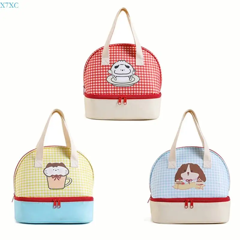 

X7XC Insulated Bag Thermal Bag Lovely Coolers Bag Cartoon Cats Lunch Bag Lunch Box Easy to Carry Reusable Lunch Case