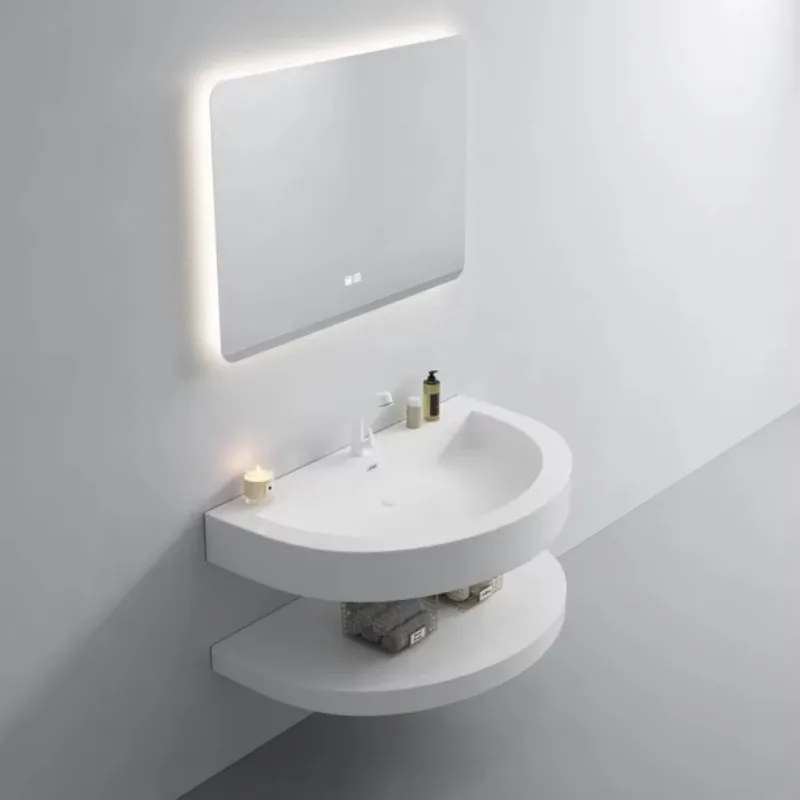 

Resin matte wall mounted bathroom cabinet with LED mirror vanity