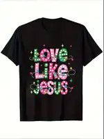 Cute Polka Dot Love Like Jesus For Both Boys And Girls Family Matching Shirts Christmas Holiday Gift For Christian Family