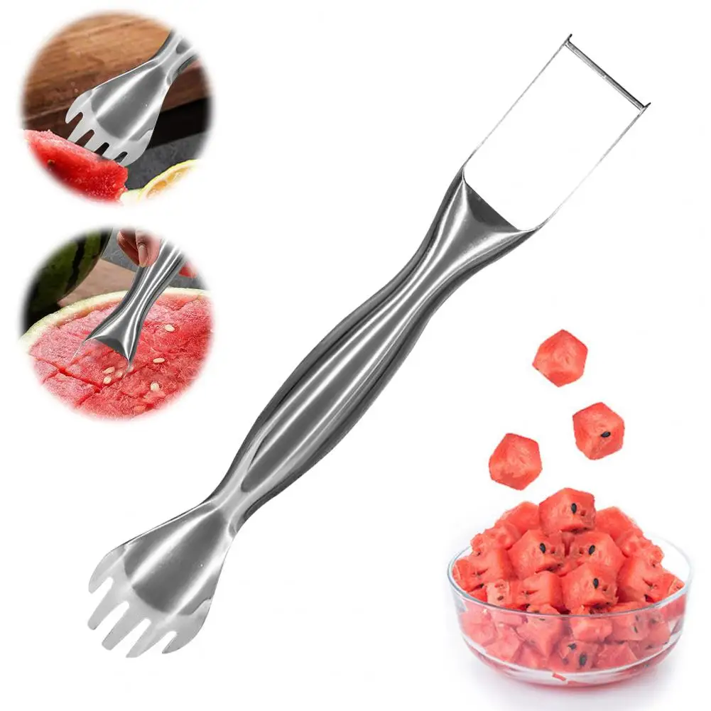 

Watermelon Slicer Tool Fruit Cutting Gadget Efficient Stainless Steel Watermelon Cutter Fork for Parties Camping Family