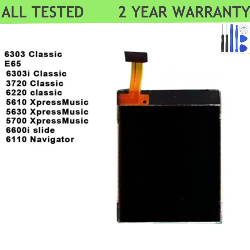 Pantalla LCD E65 para Nokia 6303 6303i ci 3720 6220 Classic (5610 5630 5700 XpressMusic) 6600i slide/6110 pantalla de navegador