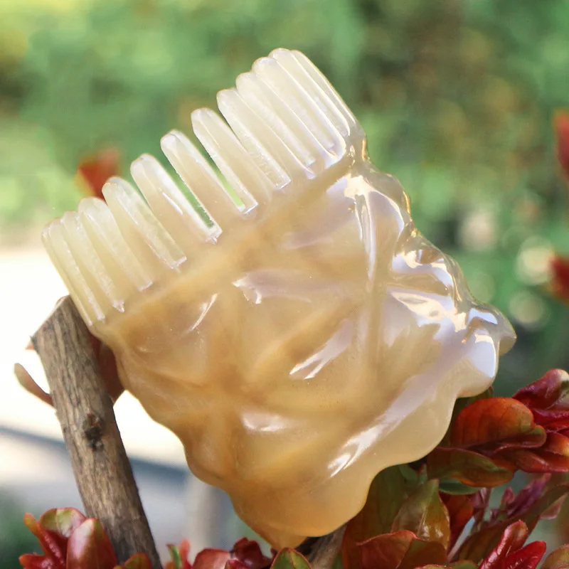 

Genuine Goods Natural Horn Comb Head Massage Comb Meridian Comb Brush Household Bath Hair-Washing Comb Scalp Massage Tube Comb