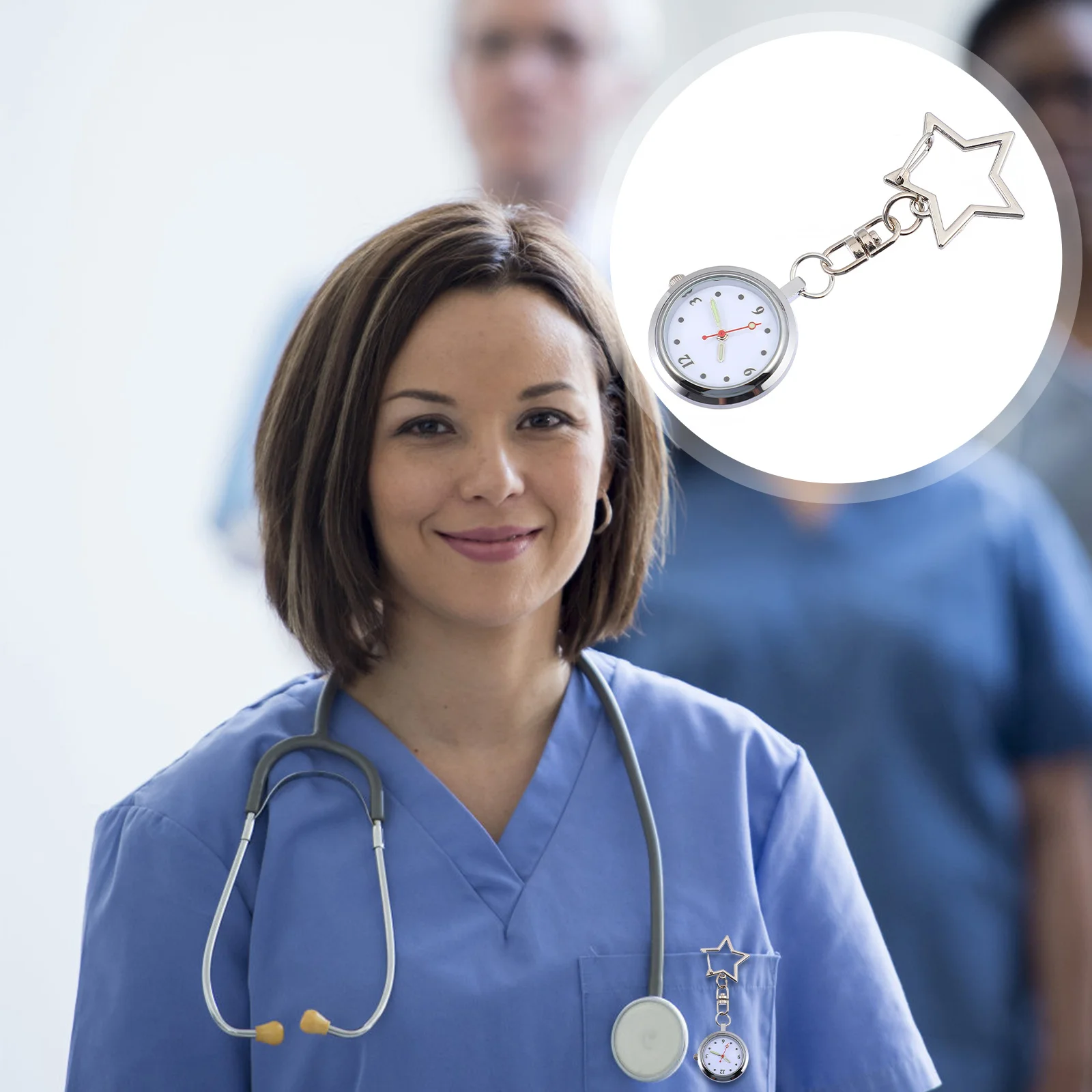 

Nurse Fob Watch Star Hanging Buckle Nurse Watches for Women Fashionable Appearance Practical Function Safe Gentle Materials