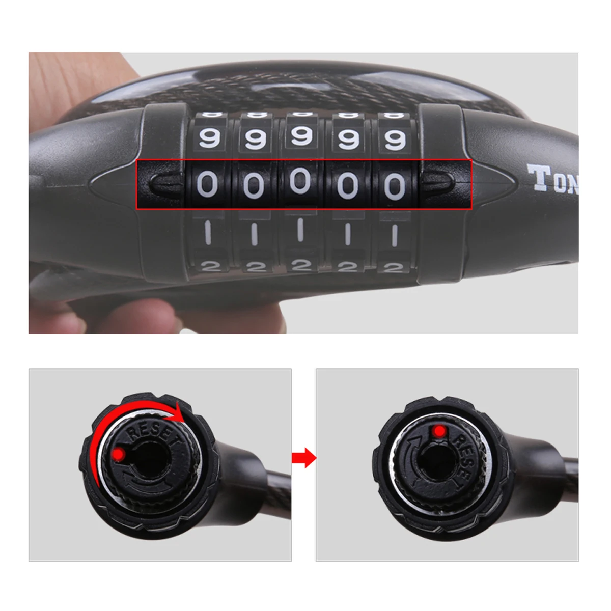 

Lock Ring Steel Chain 6mm*900mm Black Bike Lock 5 Coded Password Anti Theft Motorcycle Mountain Bikes Child Cart Security