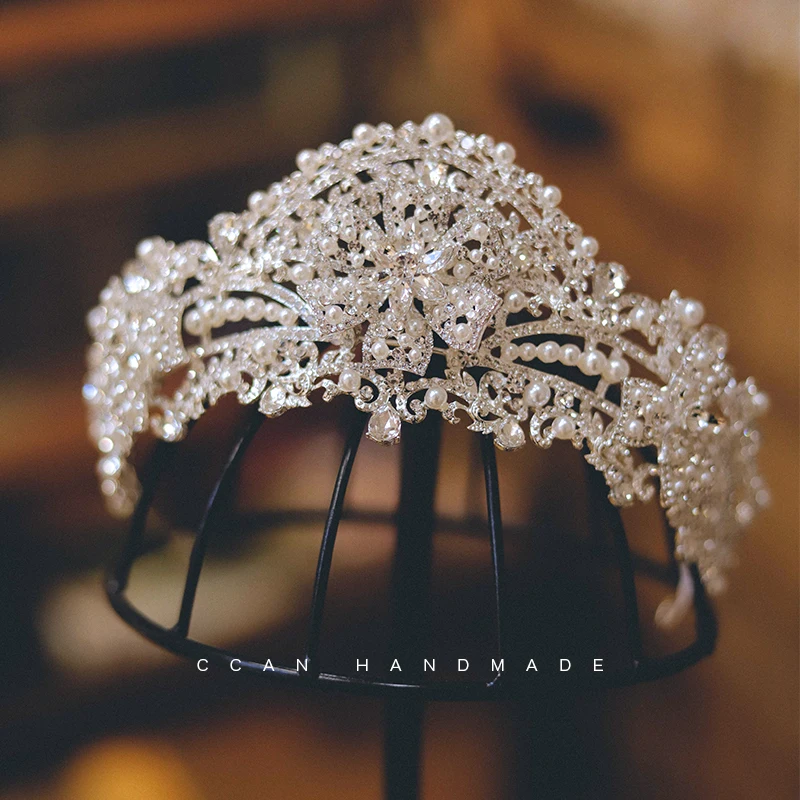 

CC Luxury Crown Women Hair Accessories Wedding Headpiece Bridal Headbands Engagement Jewelry 100% Handmade Coronets Tiaras AN018