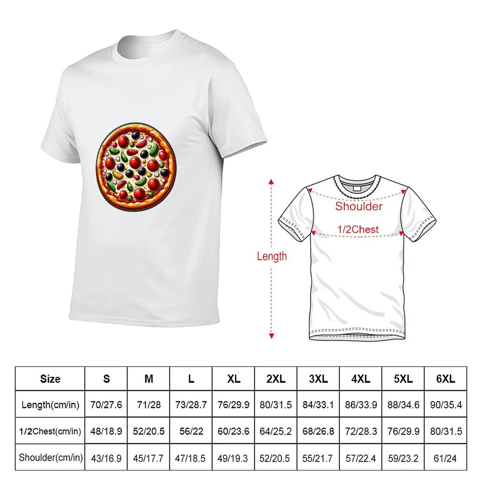 pizza illustration T-Shirt t shirt for man 100 percent cotton g man t shirts for men T-Shirt