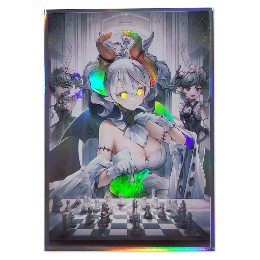 100PCS 63x90mm Trading Cards Protector Holographic Animation YuGiOh Card Sleeves Shield Laser Cute Card Deck Cover Japanese Size