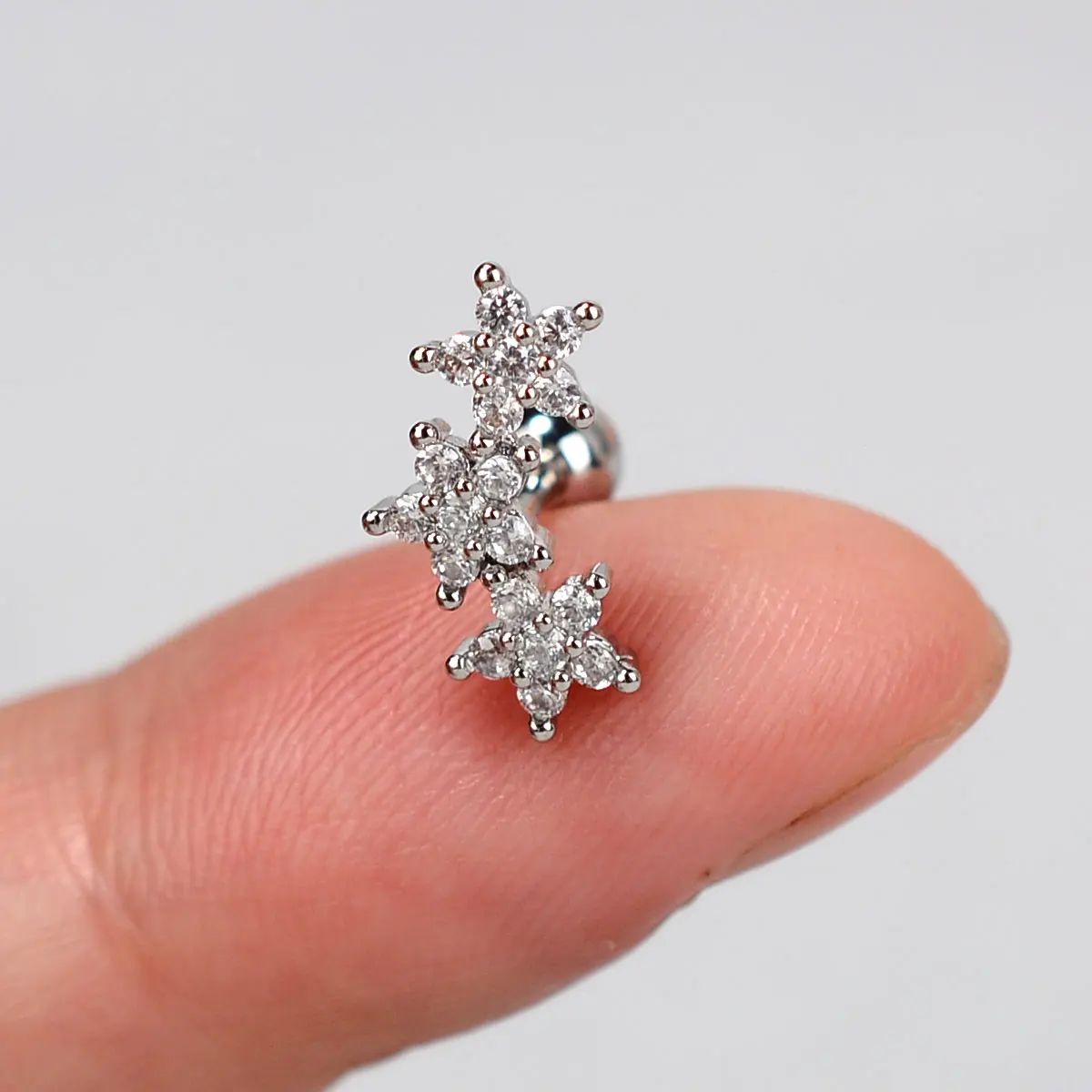 1pc Kristall cz Tragus Helix Piercing Ohr stecker Ohrring für Frauen Turm lappen Knorpel Schmetterling Blatt Blume Ohr Percing edlen Schmuck – Detail 13