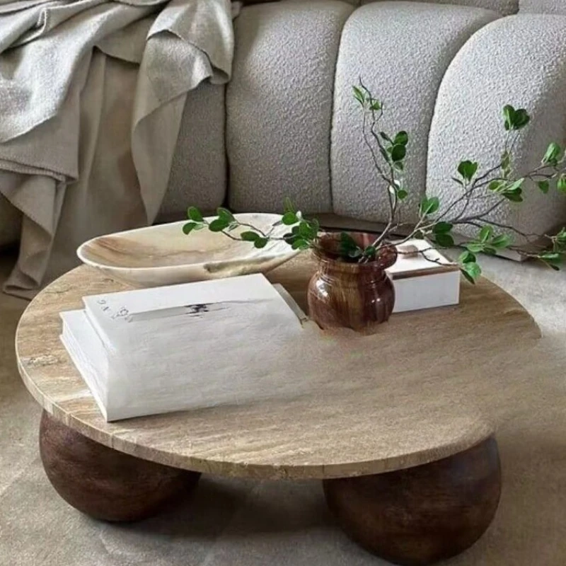 

Stunning coffee mix and match low table round ball marble coffee table