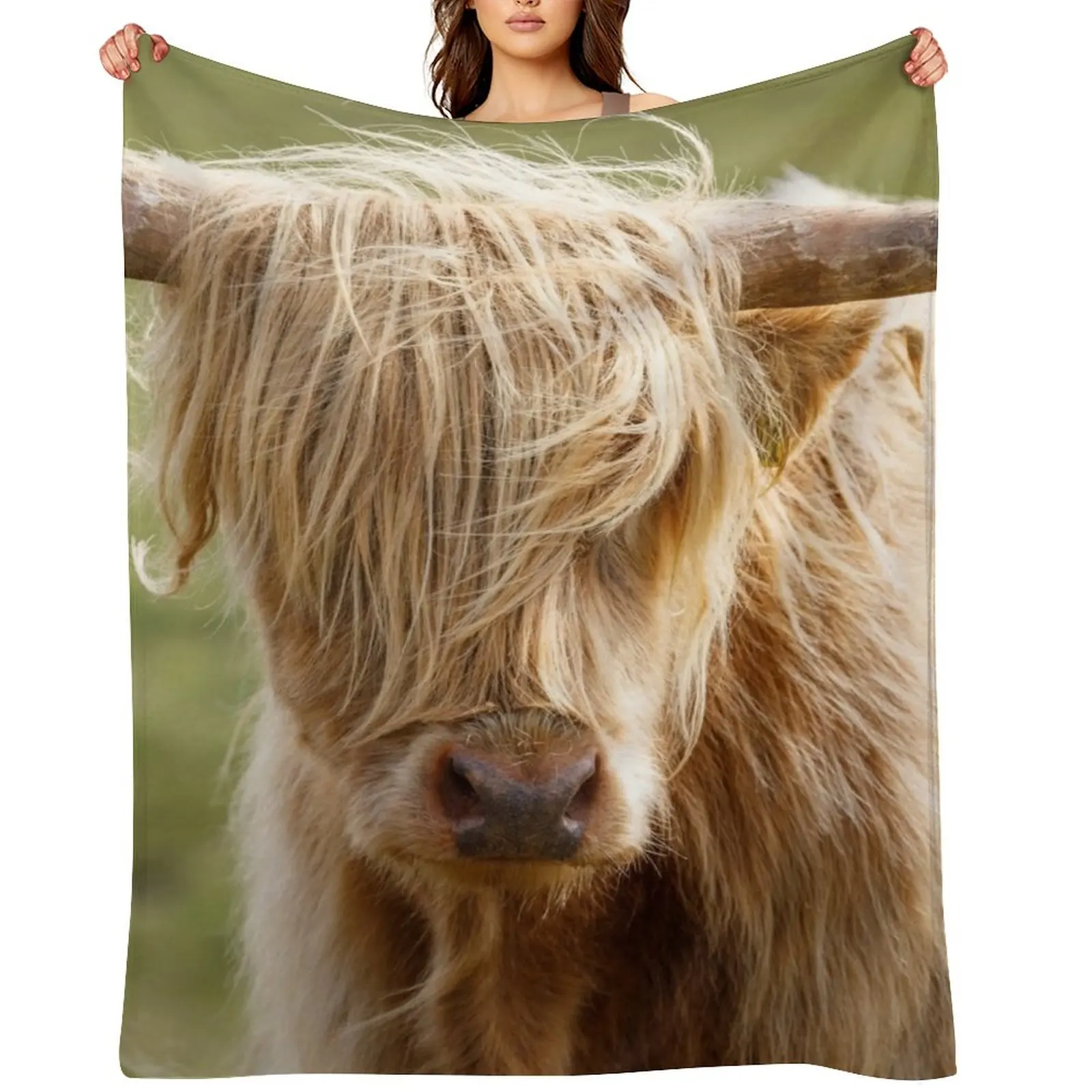 

Scottish Highland Cow Throw Blanket Baby bed plaid Nap Thermals For Travel Blankets