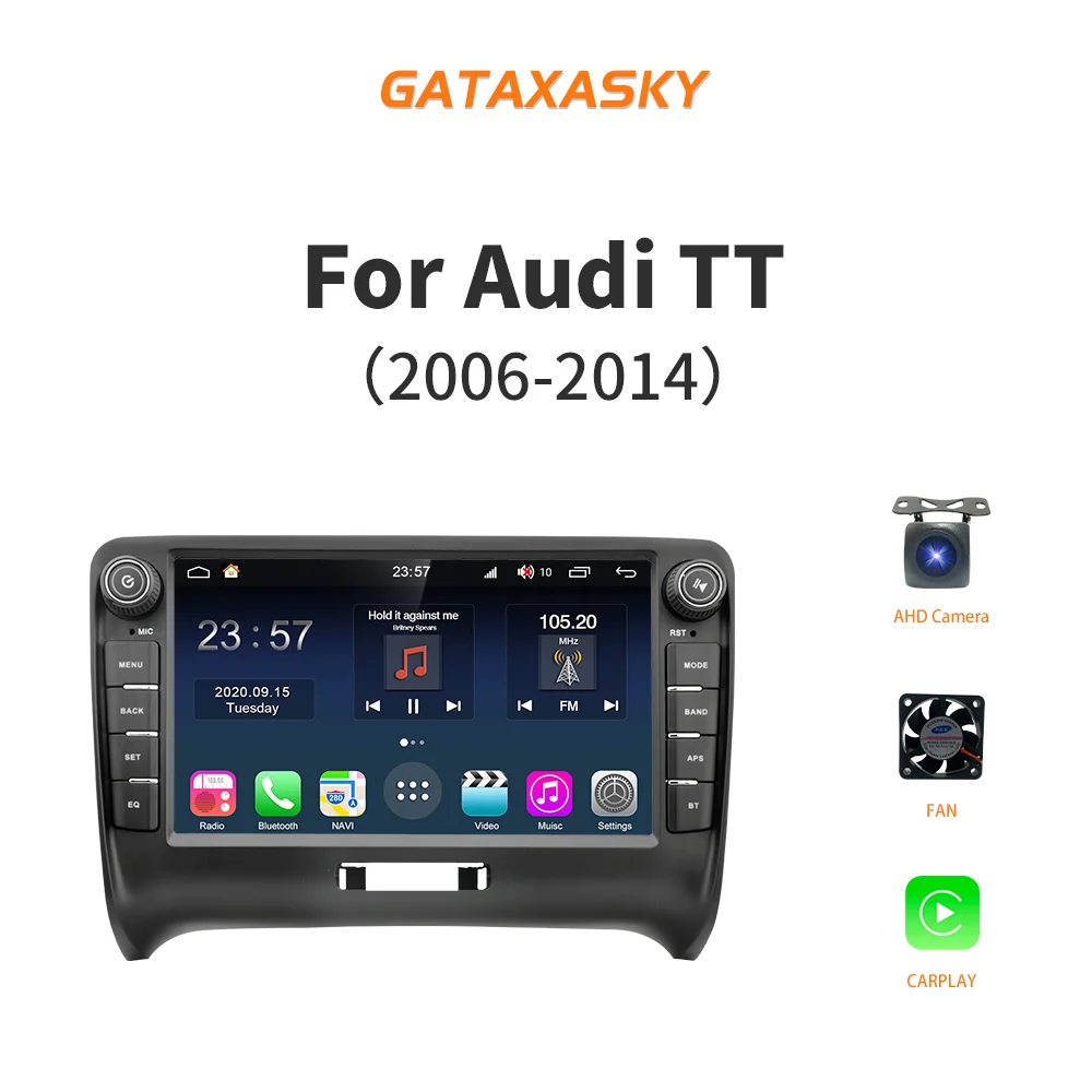 

GATAXASKY 8" Android 11 For Audi TT MK2 8J 2006 - 2014 Car Radio BT AHD Wireless Carplay Auto Multimedia DSP Stereo Video SWC