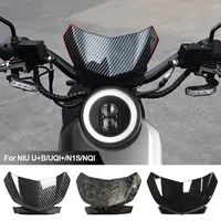 For NIU U+B/UQI+/N1S/NQI No Drilling Motorcycle Windshield Accessory Carbon Fiber Fairing Front Windshield Dashboard Trim Cover