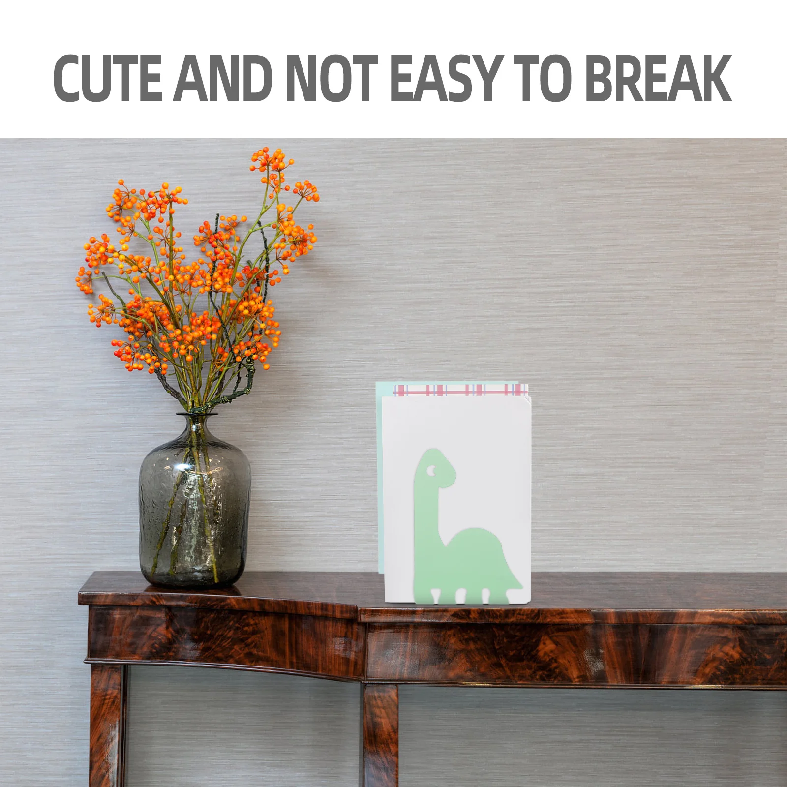 Dinosaur Book Ends Metal 6x5inch Holder Stand Decorative Bookend for Adjustable Desktop Storage Rack Animal