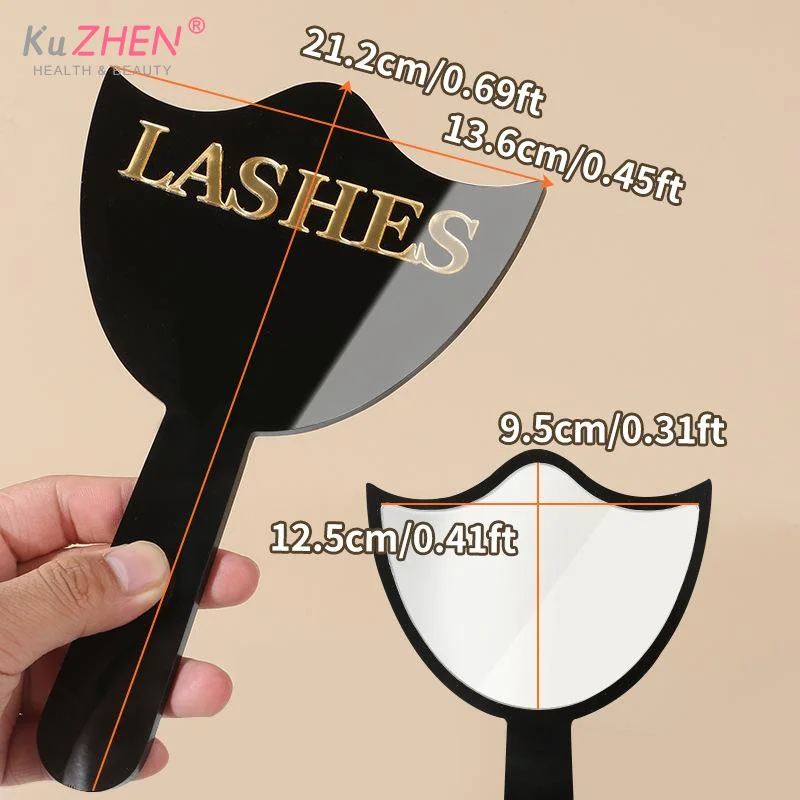Profesjonalne lusterko do przedłużania rzęs z uchwytem do precyzyjnego nakładania rzęs i dekoracji salonów kosmetycznych, rekwizyt fotograficzny dla techników rzęs.