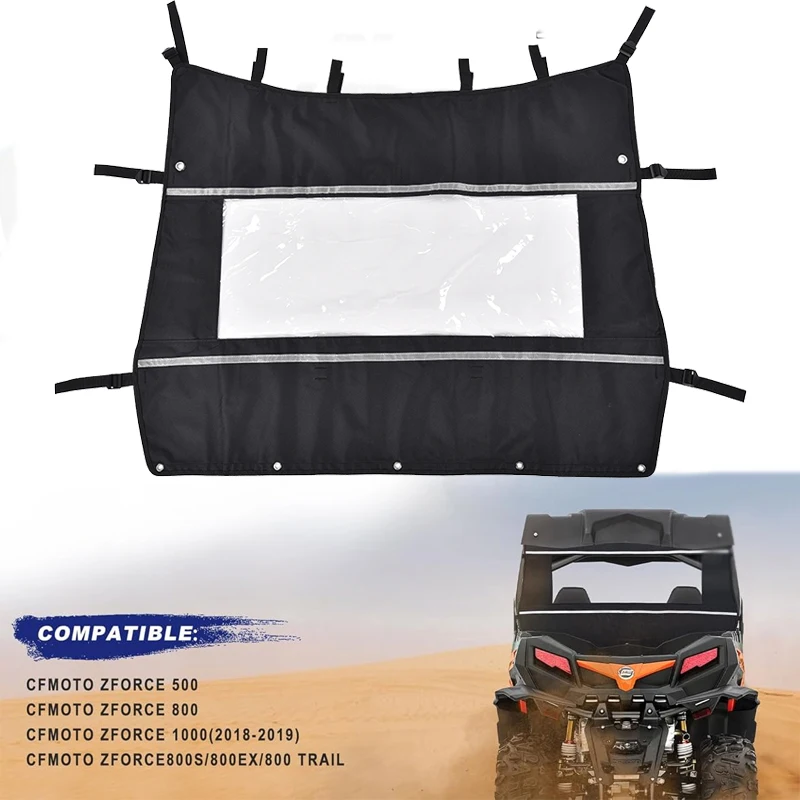 For CFMOTO ZForce 500 800 EX Trail 1000 1000s for CF MOTO Z Force UTV Fabric Rear Windshield W/ Roll Up Down Window