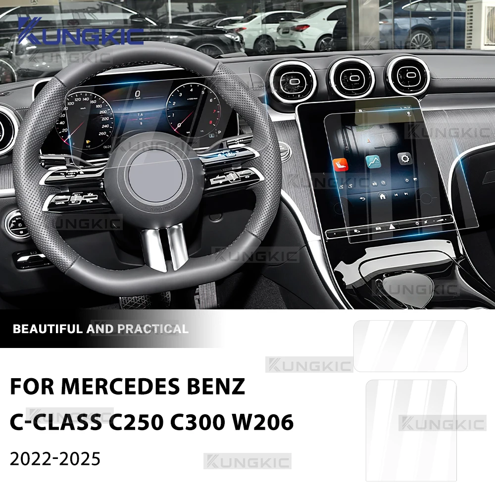 

Tempered Glass Screen Protector For Mercedes Benz C Class W206 C200 C250 C300 2022 2023 2024 2025 Dashboard GPS Navigation Film