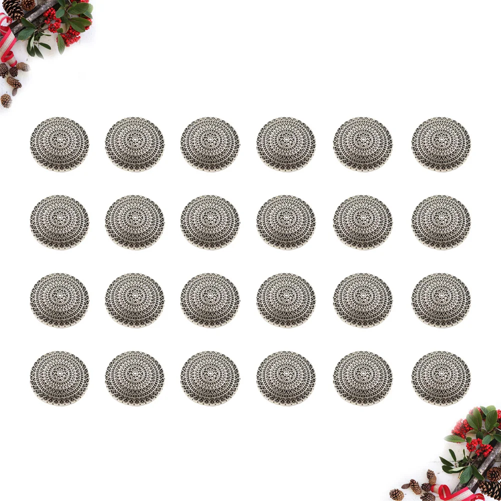 

100 pcs 20Mm Retro Pattern Button Metal Buckle For Clothing Jacket Coat T-Shirt Down Jacket Sewing Fastener Hollow Buttons Diy