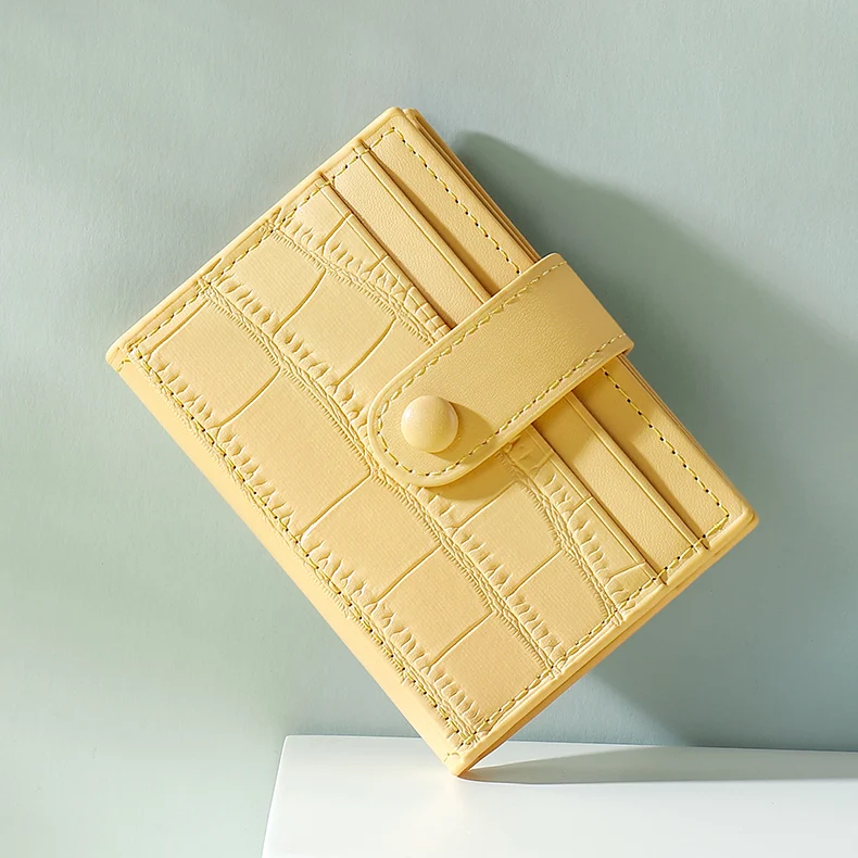 

New ort Women's Card Holder Slim Multi-Slot Stone Pattern Student ID Wallet Small Fre Sle Soft PU Leather Wallet