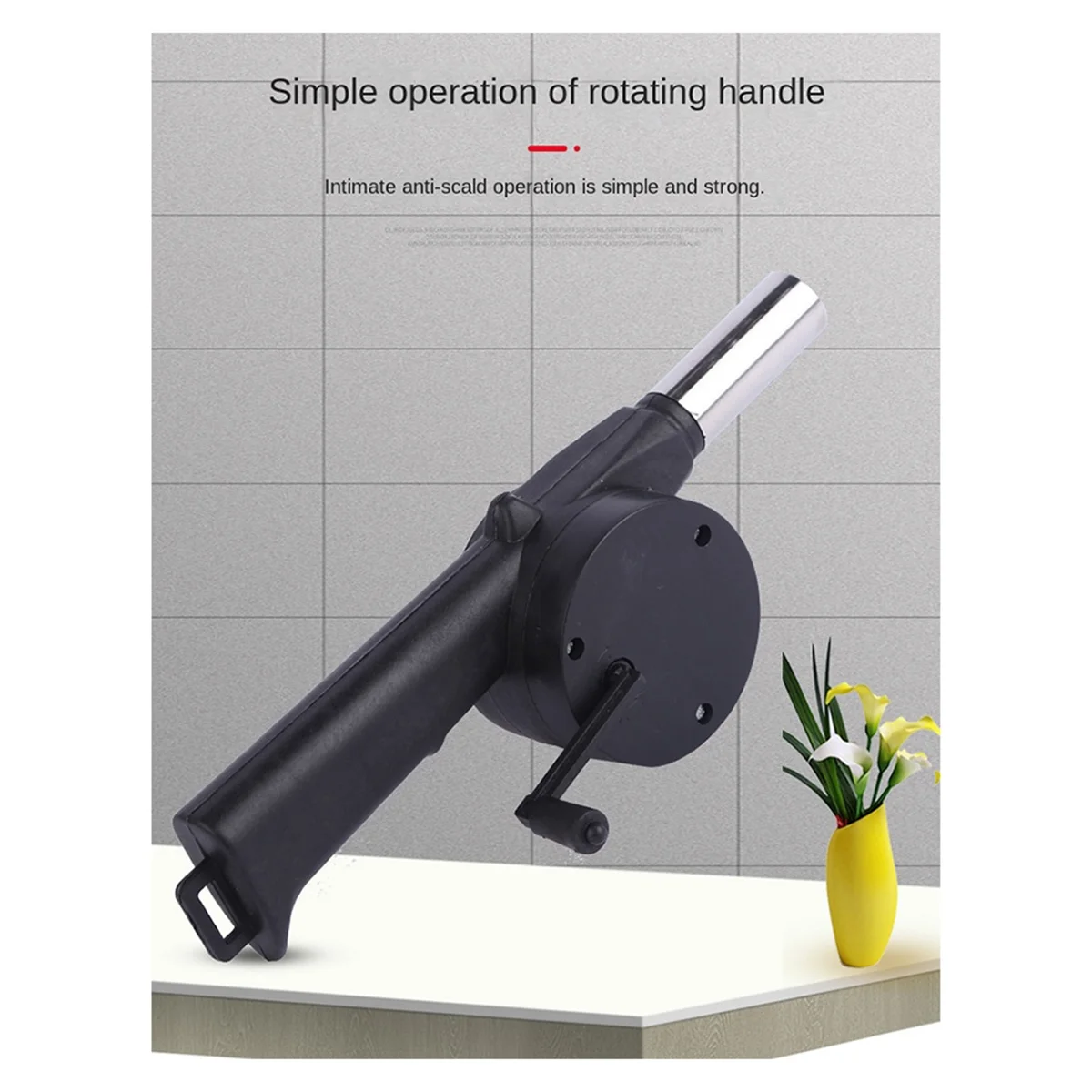 

Портативный ручной вентилятор A71P для гриля, кемпинга и пожарного изготовления — эффективный, простой в использовании и удобный в хранении