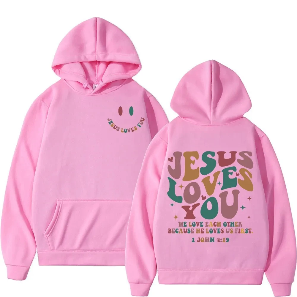 

Limited Edition Jesus Loves You Printed Hoodie Men Women Fashion Y2k Aesthetics Sweatshirts Vintage Casual Oversized Pullovers