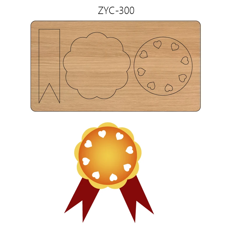 Medal-like wooden cutting molds, suitable for use in die-cutting machines, zyc-300