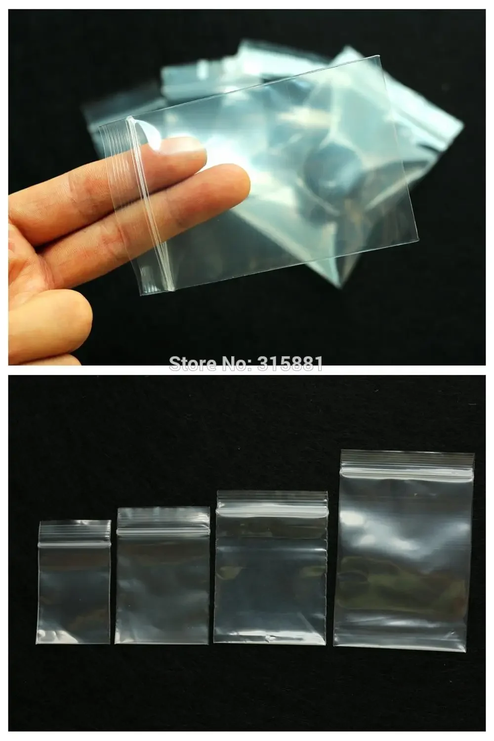 Zip Lock Plastic Bags Reclosable Transparent Jewelry/Food Storage Bag Kitchen Package Bag 100pcs/lot