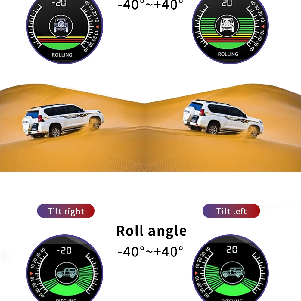 M60 Digitaler Geschwindigkeits- und Neigungsmesser Inclinometer M50 mit GPS-Tachometer und Kompass für Offroad-Zubehör 4x4 Bordcomputer – Detail 23