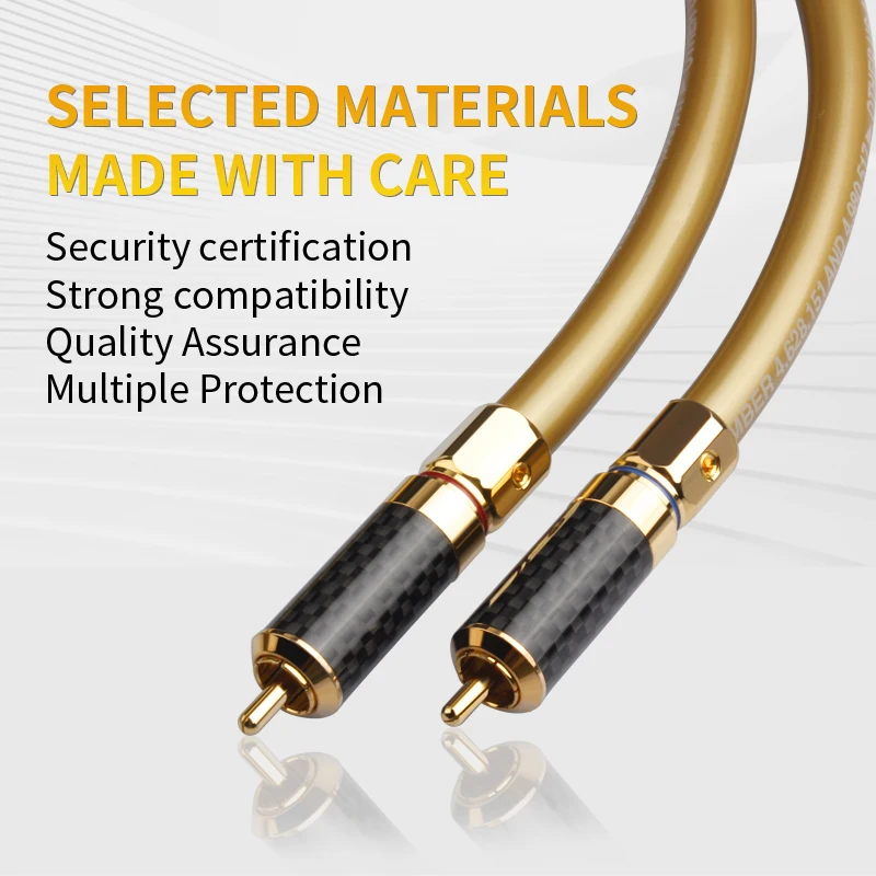 YYAUDIO RCA Audio Cable 2 RCA to 2RCA Connect Cables HlFl Stereo RCA Male to Male For Amplifier DAC TV Car Audio One Pair