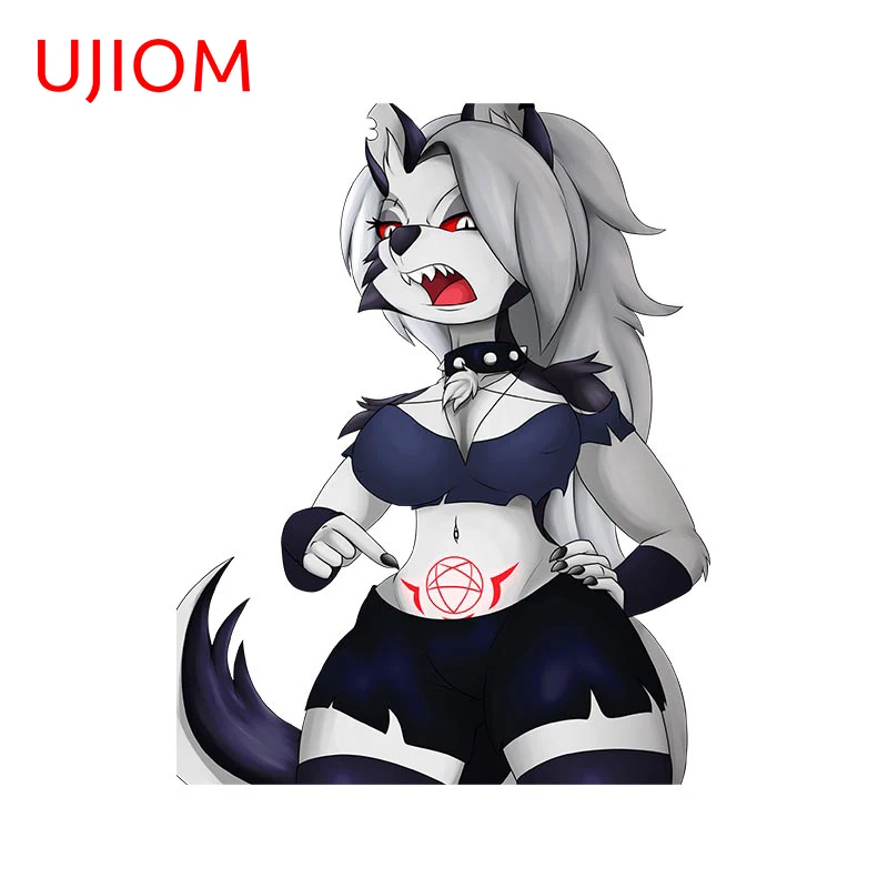 UJIOM Cartoon Pelzigen Wandaufkleber Helluva Boss Loona Sexy Aufkleber Schlafzimmer PVC Aufkleber Tapete Wasserdicht Kratzer Wohnaccessoires