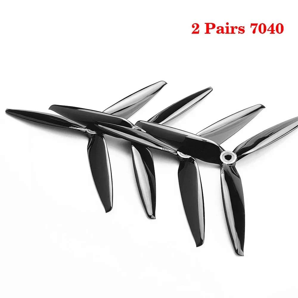 جهاز تعقب 7X4X3 7040 7 بوصة 3 شفرات/مروحة ثلاثية الشفرات (2CW + 2CCW) بولي كربونات لطائرة بدون طيار FPV RC مقاس 7 بوصة 8 بوصة