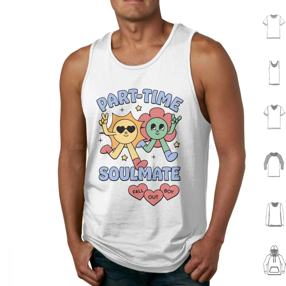 Fall Out Boy Part Time Soulmate Tank Tops Print Cotton Fall Out Boy Part Time Soulmate