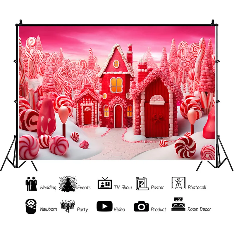 

ZHISUXI Christmas Day Fireplace Photography Backdrops Gift Box Chimneys Snowflake Window Indoor Studio Background WW-32