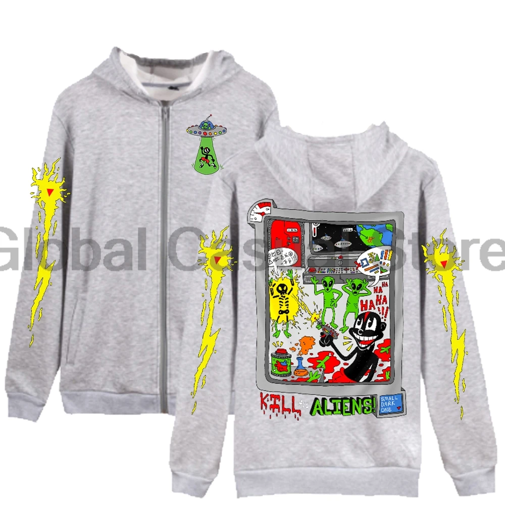 Lil Darkie Eerste Contact Hoodie Met Ritssluiting 2024 Wereldtournee Streetwear Dames Heren Sweatshirts Hiphopkleding Met Lange Mouwen